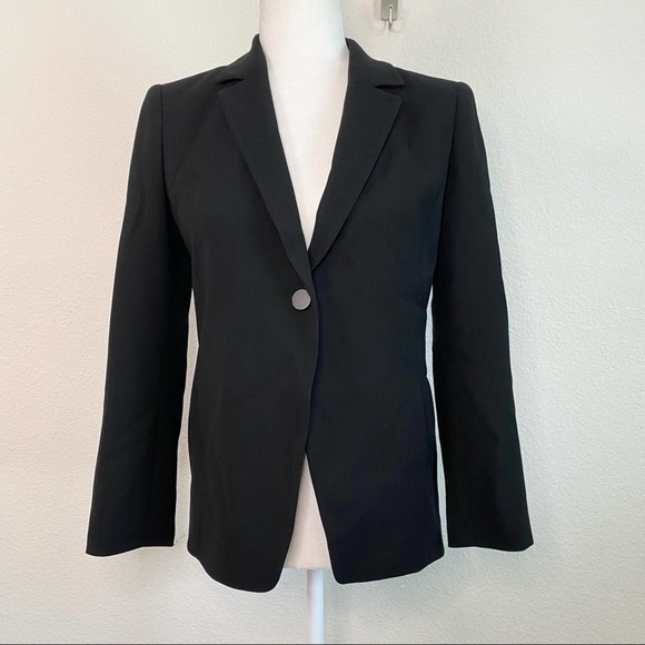 Lafayette 148 NY Black Single Button Blazer Women's 2 Pockets Business Formal - Picture 1 of 8